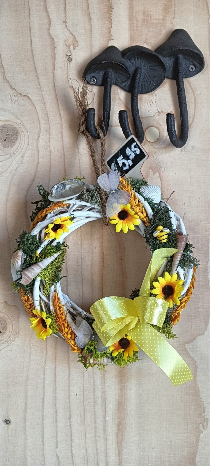 Zomers kransje kunst zonnebloemen. Juf bedankjes, Huis en Inrichting, Ophalen of Verzenden
