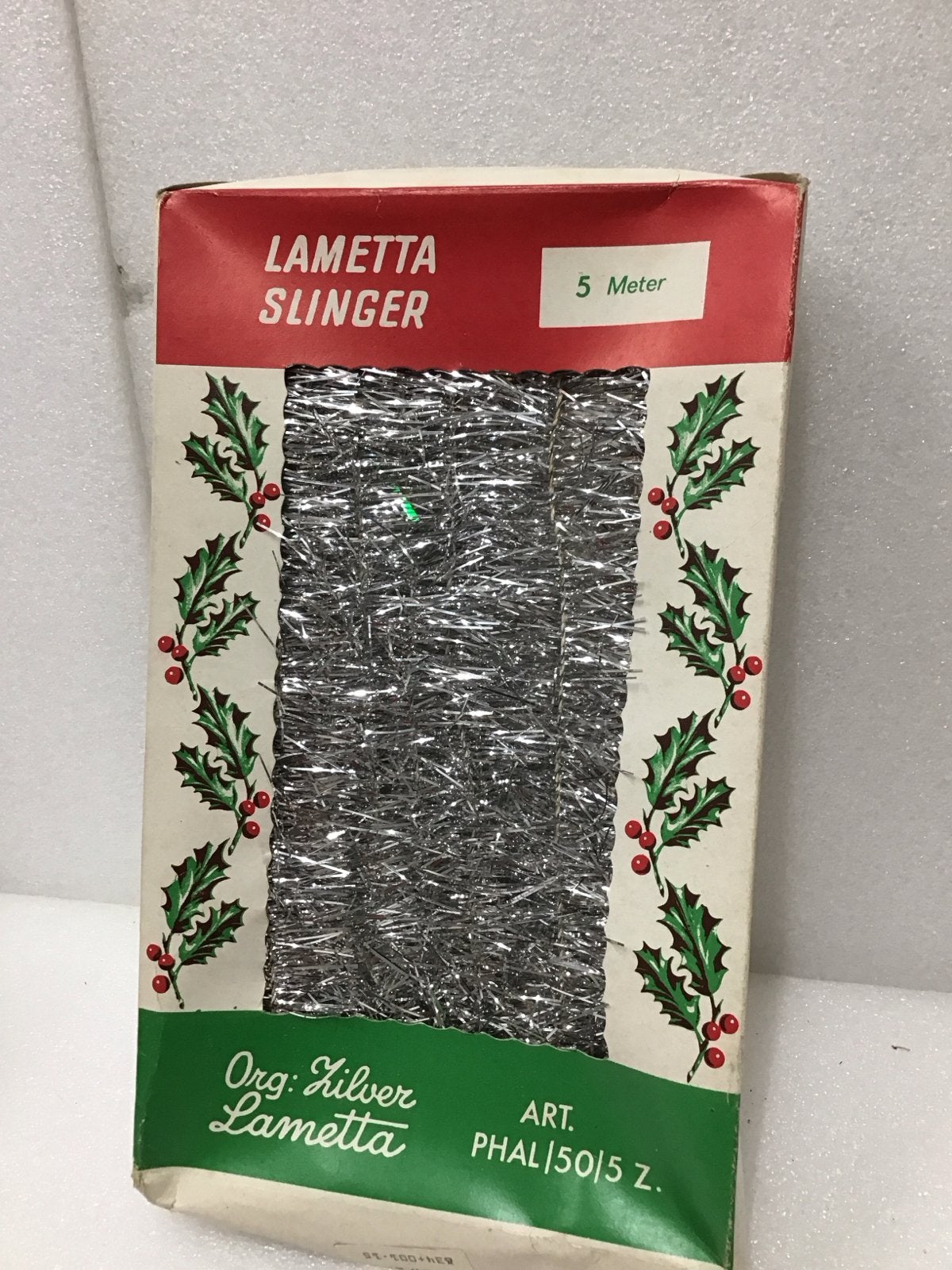 Vintage doos met lametta, Ophalen of Verzenden, Gebruikt