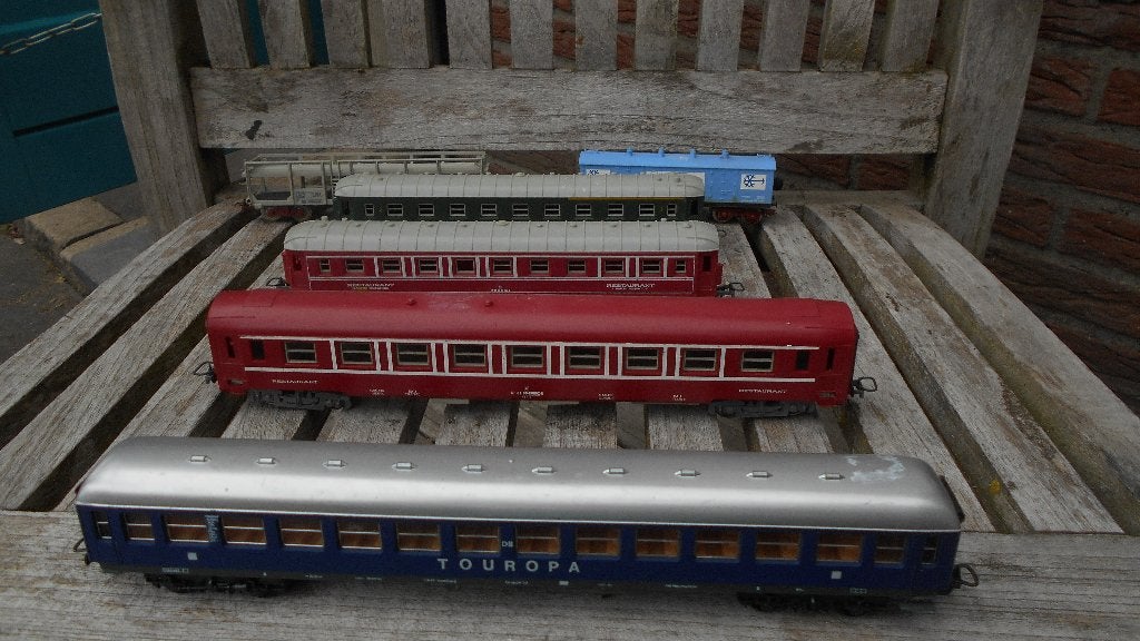6 wagons HO Sncf NMBS Interfrigo autotransporter lima jouef, Gebruikt, Gelijkstroom, Jouef, Wagon