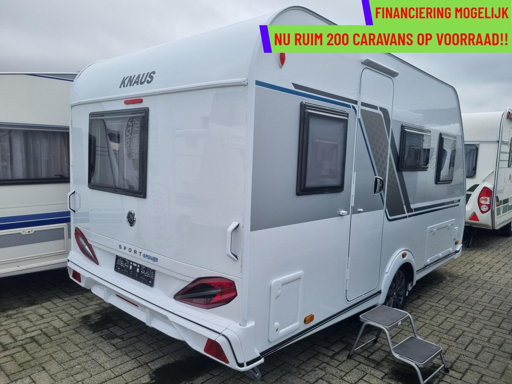 Knaus Sport e power 400 QD AIRCO + MOVER + DWARSBED+TREINZIT, Caravans en Kamperen, Bedrijf, 750 - 1000 kg, 6 tot 7 meter, Knaus