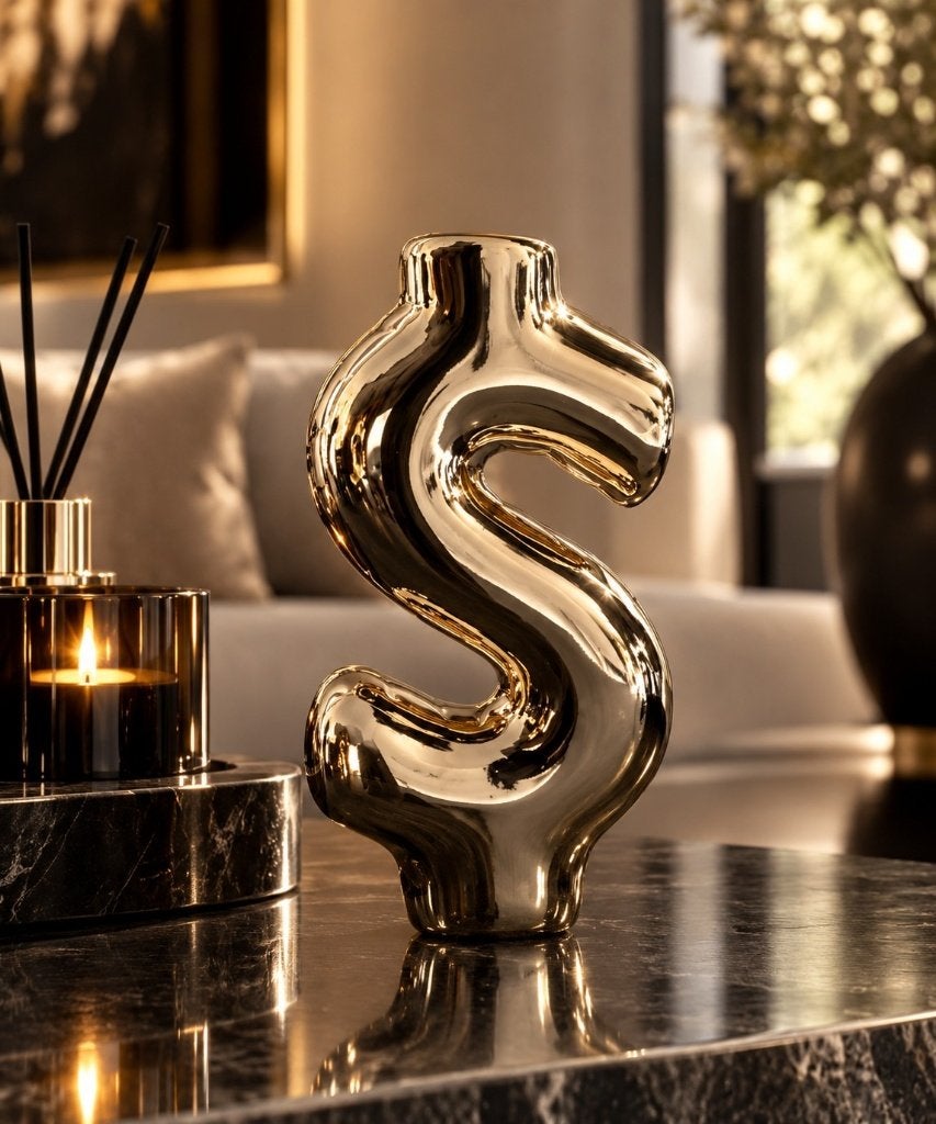 Luxury gouden Dollar ornament Nieuw!, Nieuw, Ophalen of Verzenden, Steen/keramiek, Goud