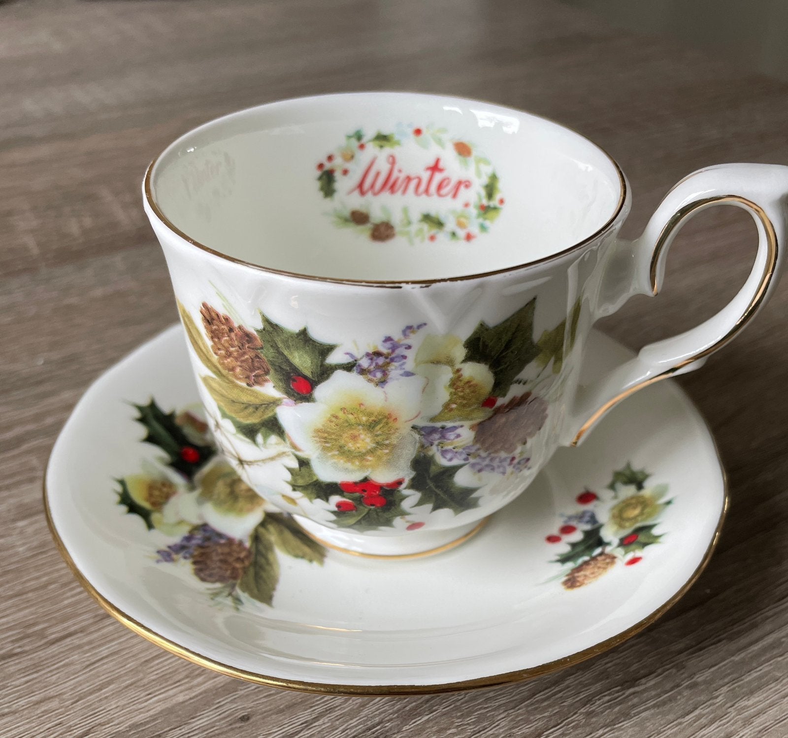 Duchess Fine Bone China Winter Kerst Kop en Schotel, Ophalen of Verzenden