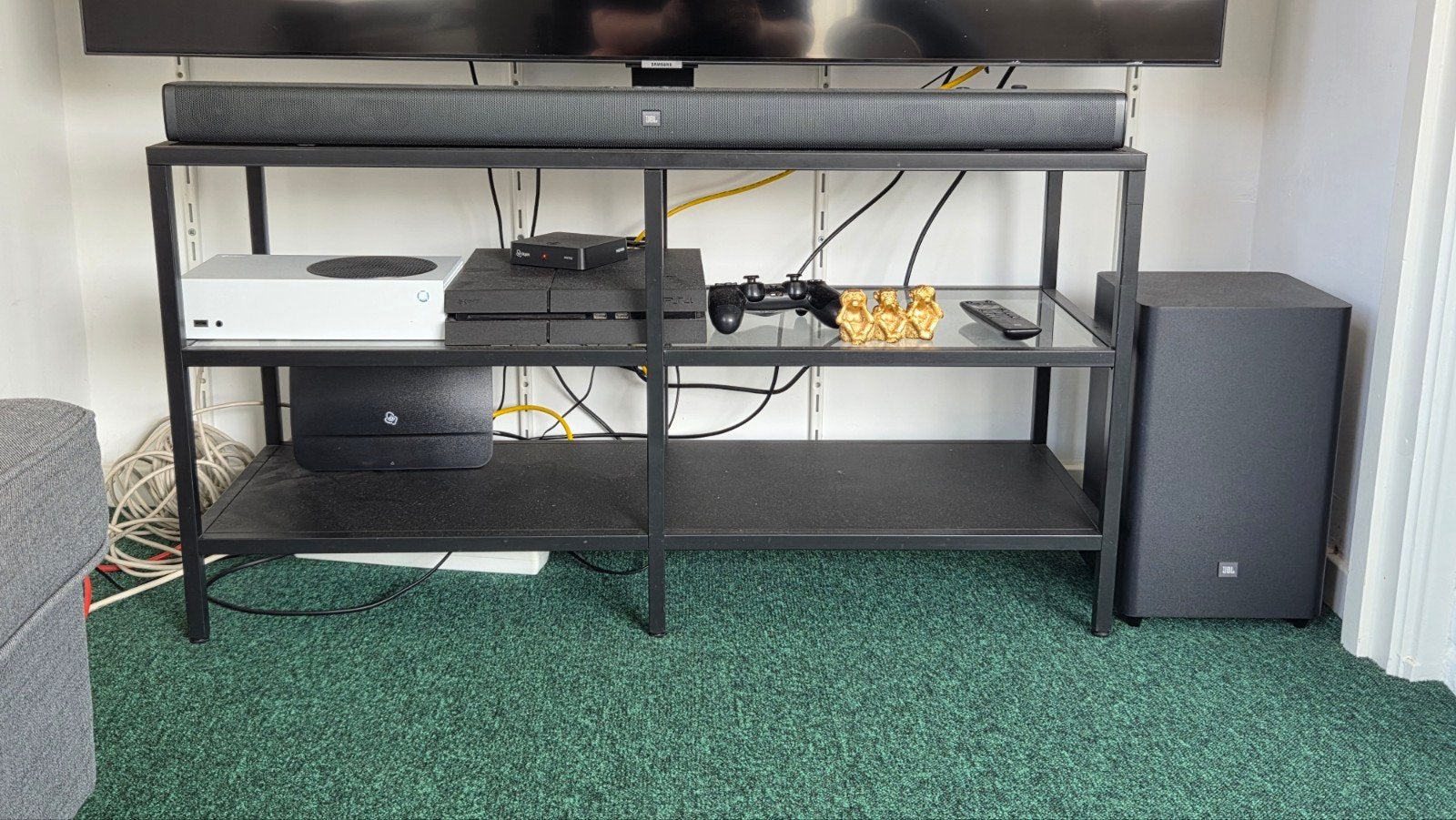 Gratis: tv meubel, Ophalen, Gebruikt, 100 tot 150 cm, Glas