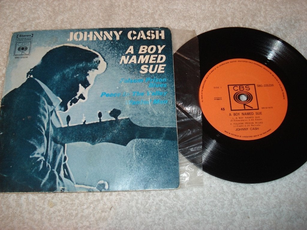 Johnny Cash   EP  Folsom Prison Blues  Australie  Orgineel, Fotohoes, Ophalen of Verzenden, Zo goed als nieuw, Country en Western