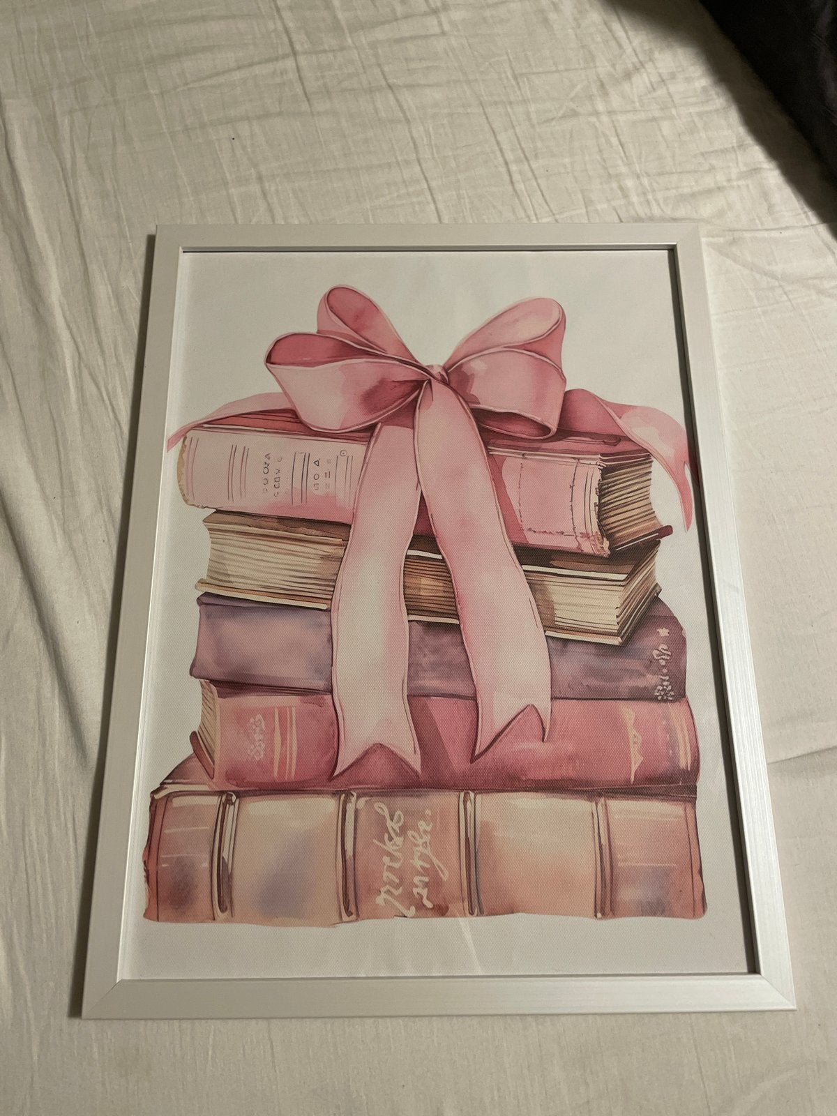 Fotolijst met boekenprint - 42x32 cm, 32 cm, 42 cm, Ophalen of Verzenden, Zo goed als nieuw