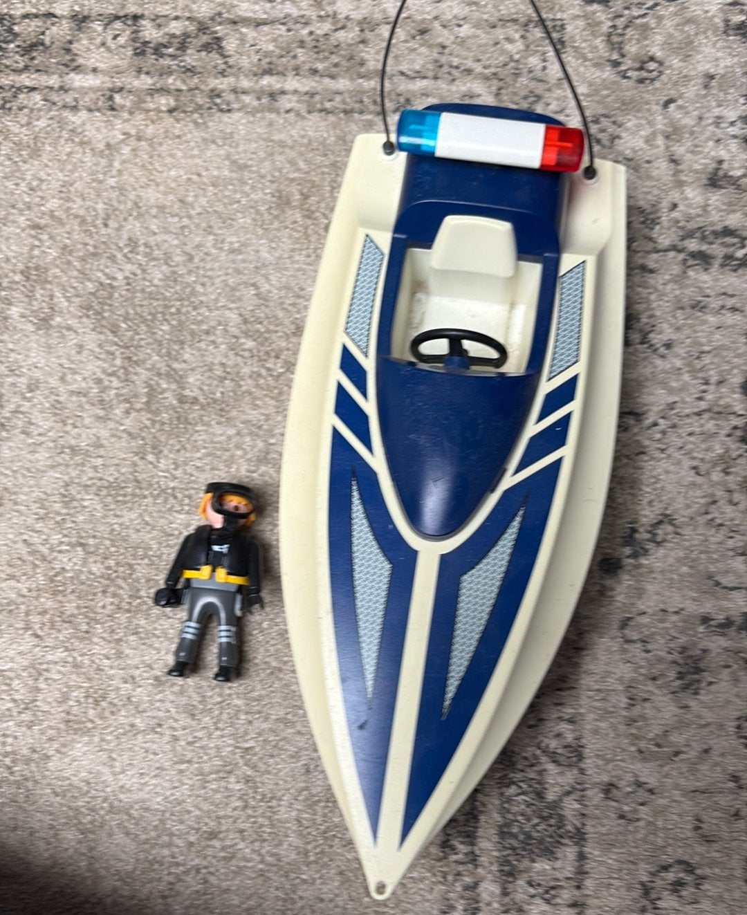 Playmobiel politie boot met agent/duiker, Gebruikt, Losse onderdelen, Voertuig, Ophalen of Verzenden