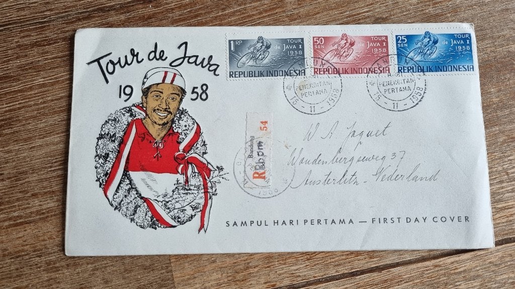 FDC Republik Indonesia - Tour de Java 1958, Ophalen of Verzenden, Beschreven, Rest van de wereld