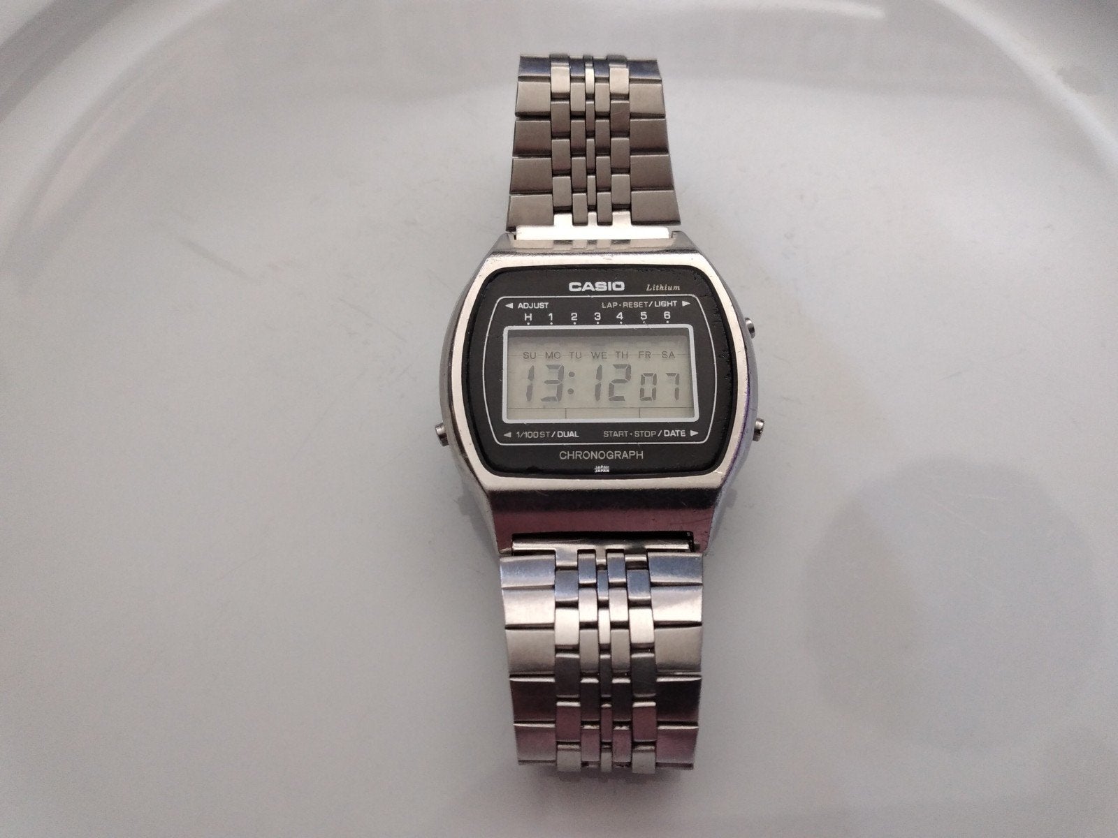 Casio Casiotron 95CS31 vintage digitaal horloge, Ophalen, Gebruikt, Staal, Staal