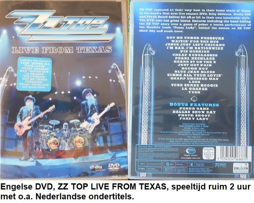 ZZ TOP, DVD live from Texas, Alle leeftijden, Ophalen of Verzenden, Zo goed als nieuw