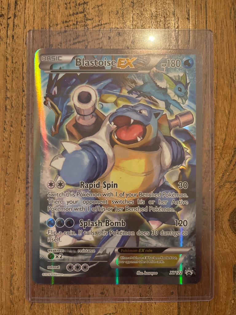 Blastoise EX XY122 Full Art Promo Pokémon Jumbo Card, Ophalen of Verzenden, Zo goed als nieuw, Losse kaart, Foil