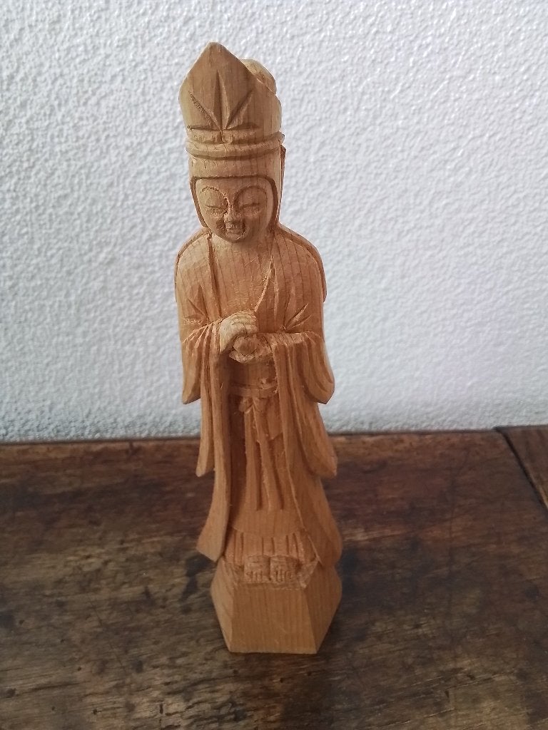 houten beeldje van kanon Bodhisattva, Ophalen of Verzenden, Gebruikt, Religie