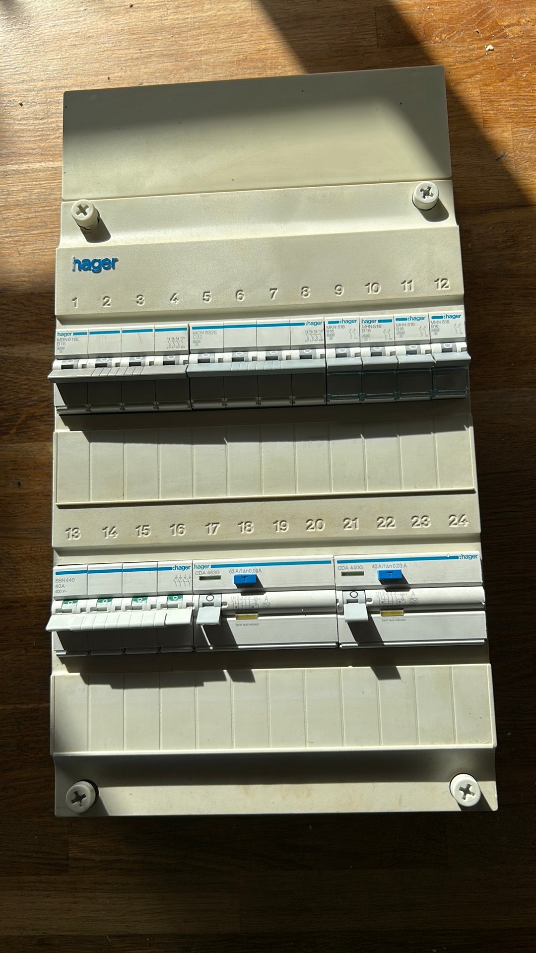 HAGER 3 fase groepenkast met krachtstroom, Ophalen of Verzenden, Gebruikt, Overige typen