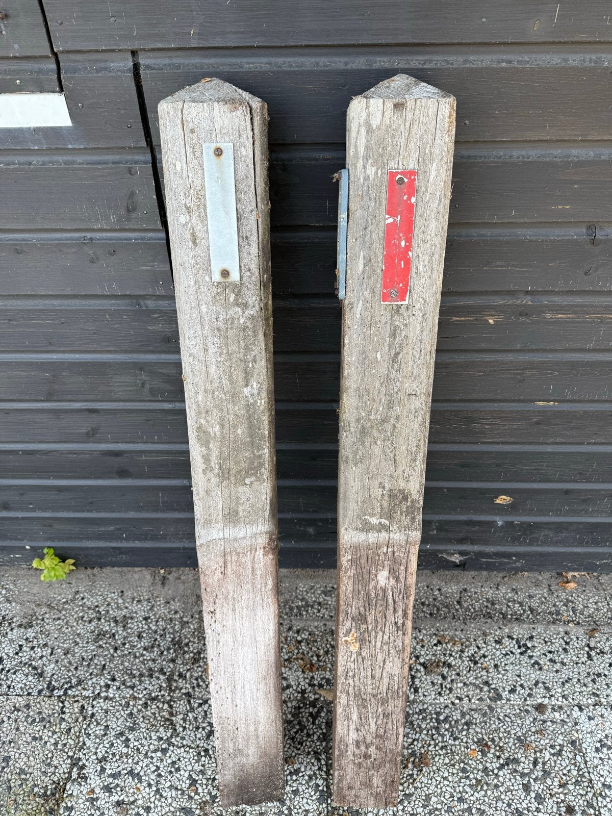 Hardhouten straatpalen / trottoirpalen met diamantkop, Tuin en Terras, Palen, Balken en Planken, Ophalen, Gebruikt, Palen, Hardhout