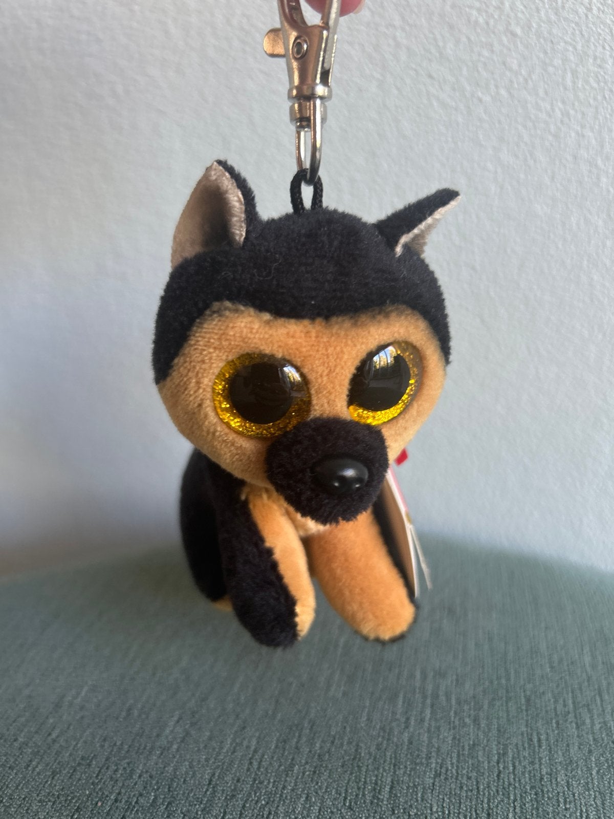 Ty Beanie Boos Spirit Duitse Herder sleutelhanger, Ophalen, Zwart, Hond, Klein (minder dan 20 cm)