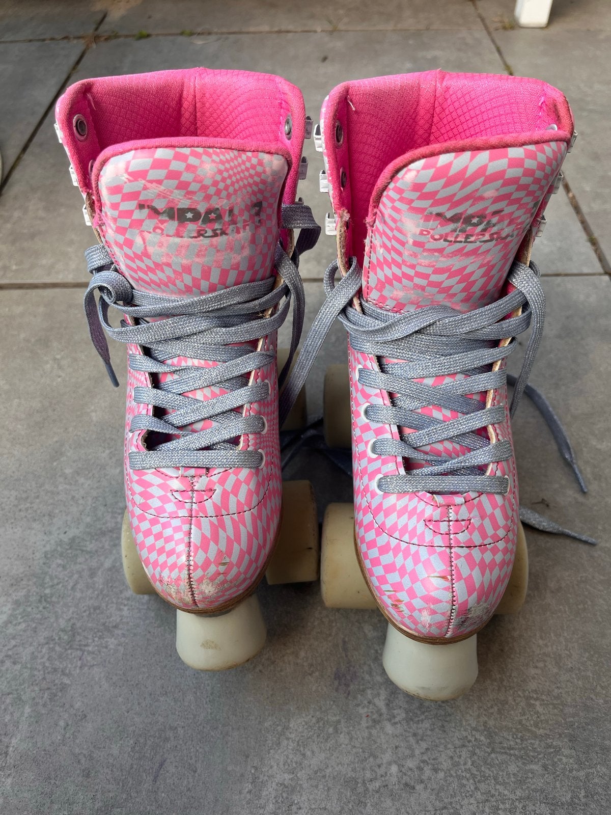 Impala Rollerskates - Roze/Wit geblokt, Ophalen, Gebruikt, Kinderen