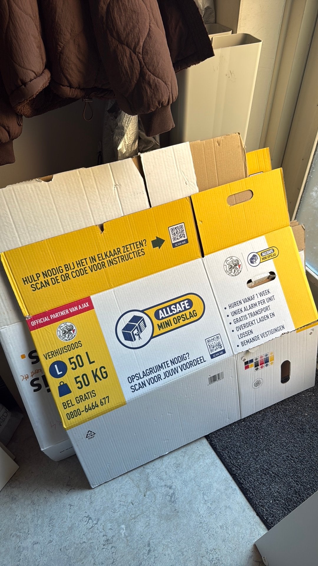 10 Verhuisdozen in verschillende maten, Ophalen, 40 tot 60 cm, Opvouwbaar, 50 tot 75 cm