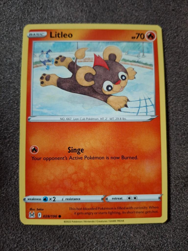 Pokémon Kaart: Litlleo (028/196) - Losse kaart, Ophalen of Verzenden, Zo goed als nieuw, Losse kaart