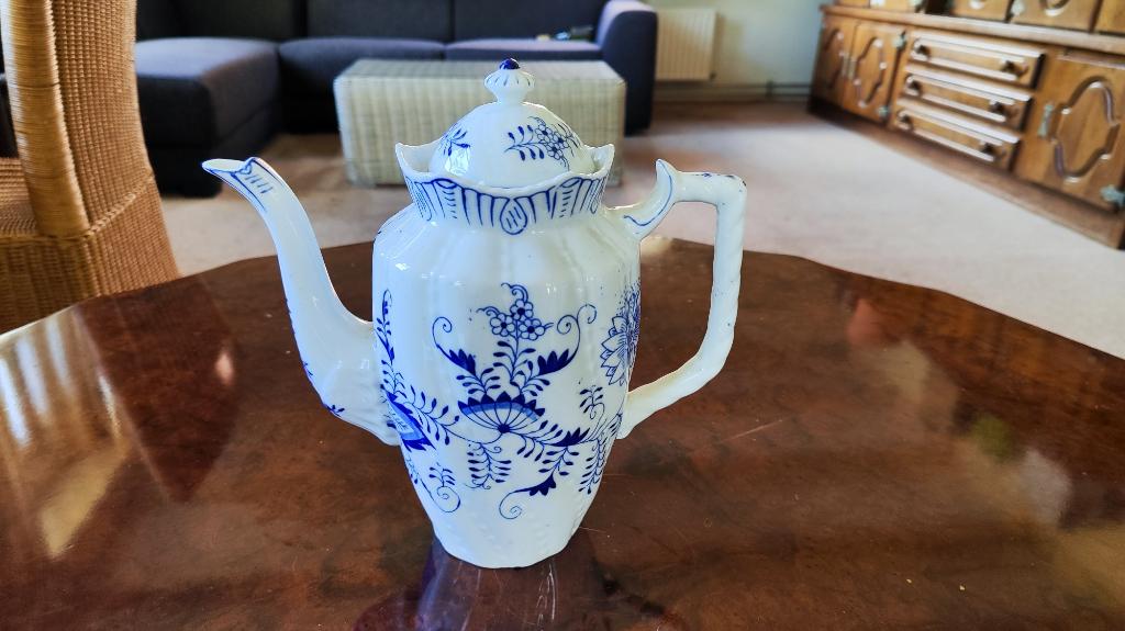 Antieke Rauenstein Porseleinen Koffiepot – Strohblumen, Verzenden
