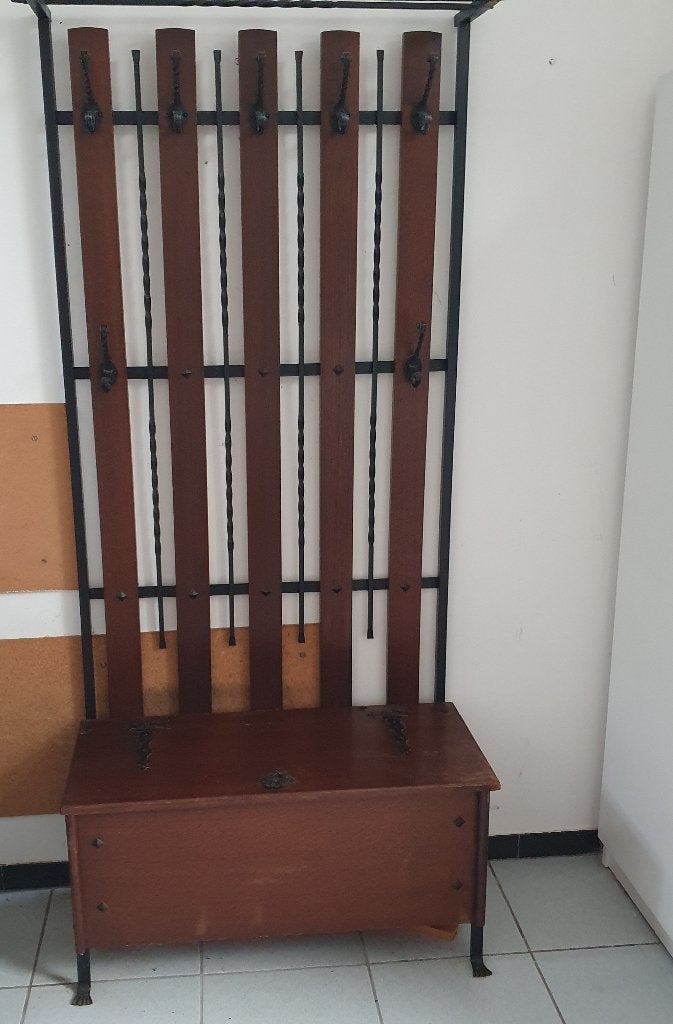 Vintage kapstok met opbergkist, Gebruikt, Minder dan 100 cm, Hout, Ophalen