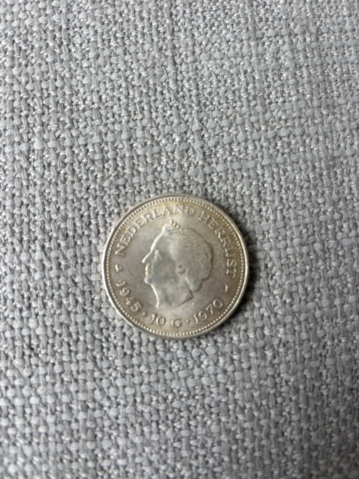 Zilveren 10 Gulden Munt Juliana 1970 - Herdenkingsmunt, Postzegels en Munten, Koningin Juliana, Zilver, Ophalen of Verzenden, Losse munt