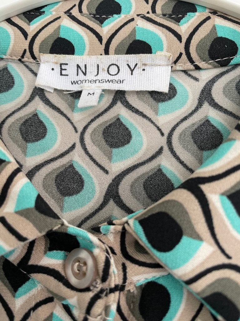 Enjoy blouse top maat M grafisch design, Maat 38/40 (M), Meerkleurig, Enjoy, Ophalen of Verzenden