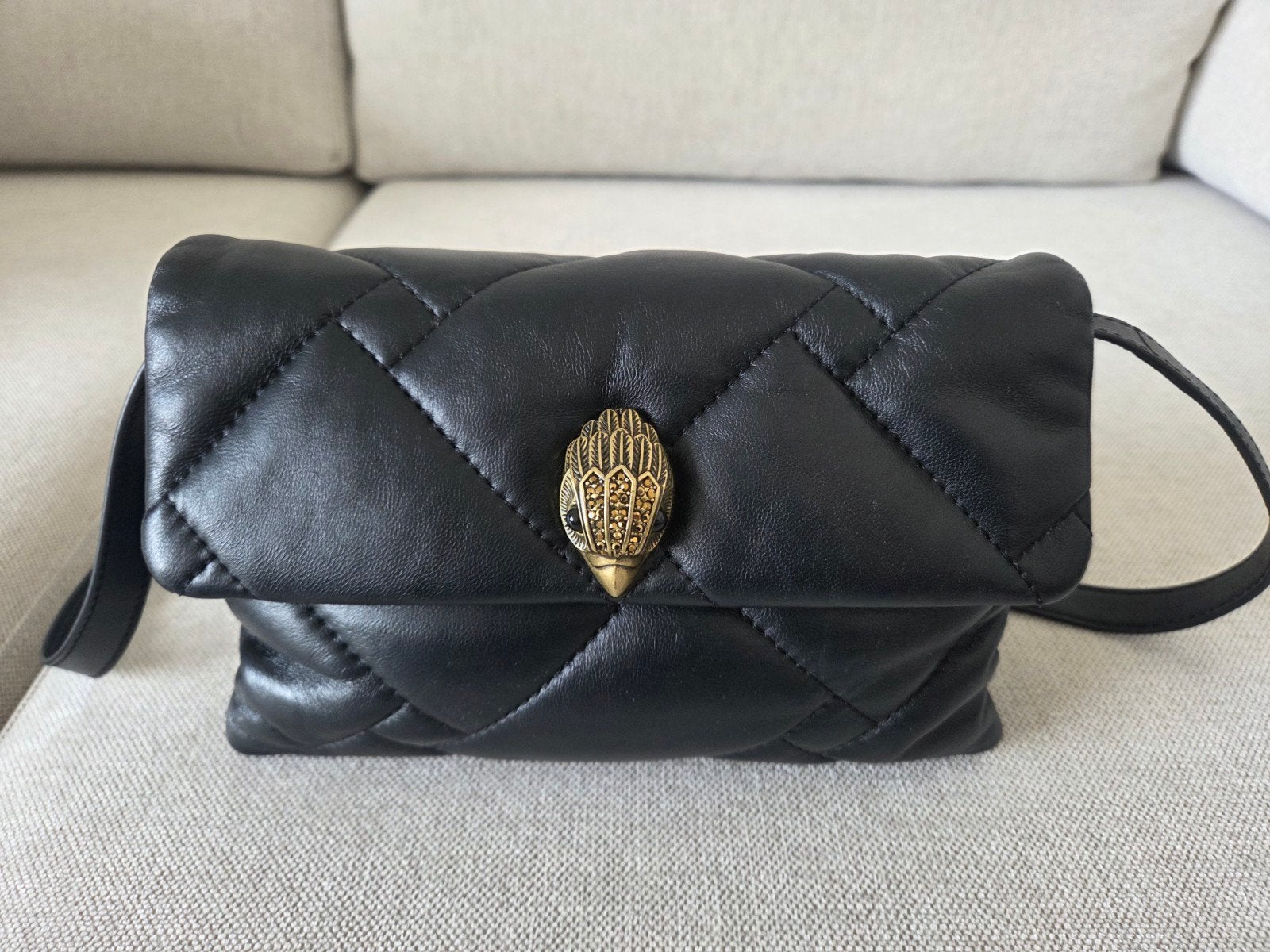 Kurt Geiger Medium Black Kensington Soft Crossbody Bag, Ophalen, Zo goed als nieuw, Zwart, Schoudertasje