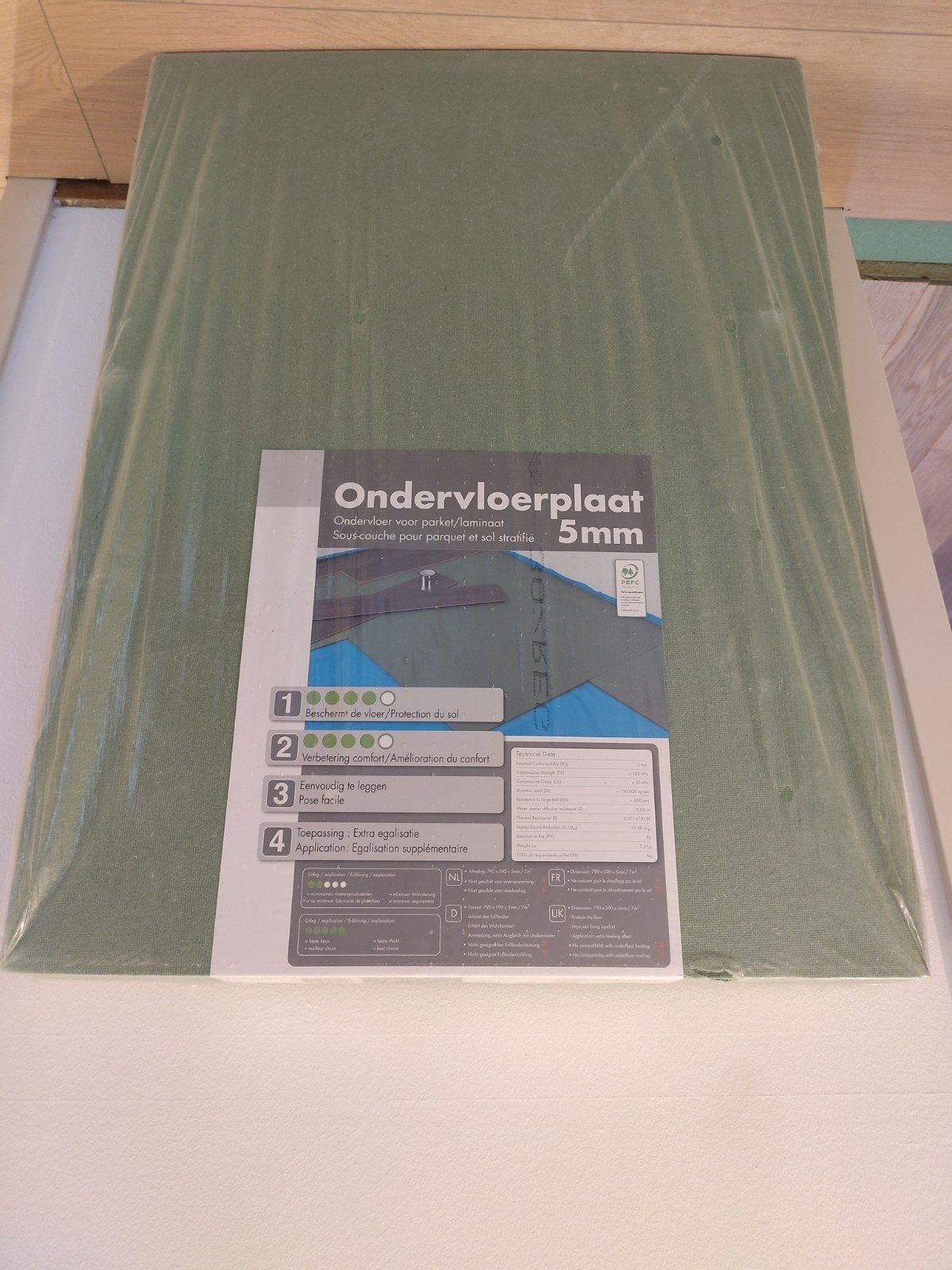 ondervloerplaat 5 mm, Ophalen, Overige materialen, 30 cm of meer, Nieuw
