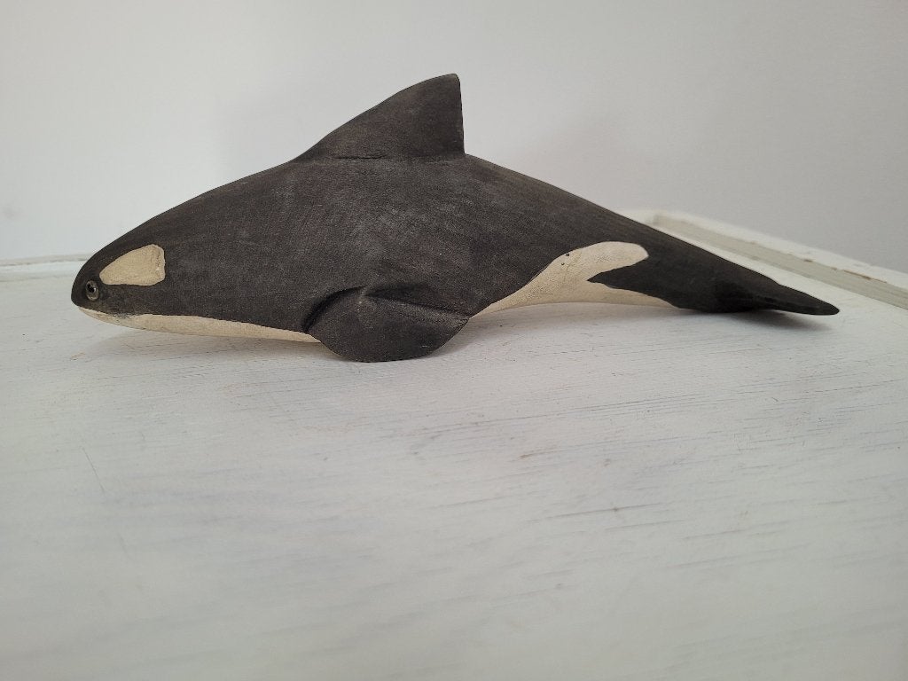 mooie handgemaakte houten orka beeld, Ophalen of Verzenden, Handgemaakt, Houtsnijwerk