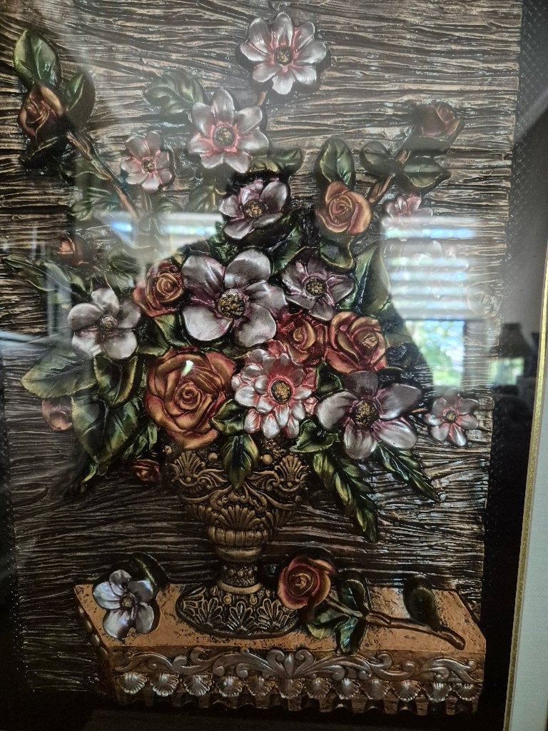 Mooie 3D lijst met bloemen, Huis en Inrichting, Woonaccessoires | Lijsten, Ophalen, Kunststof, 60 cm, 65 cm