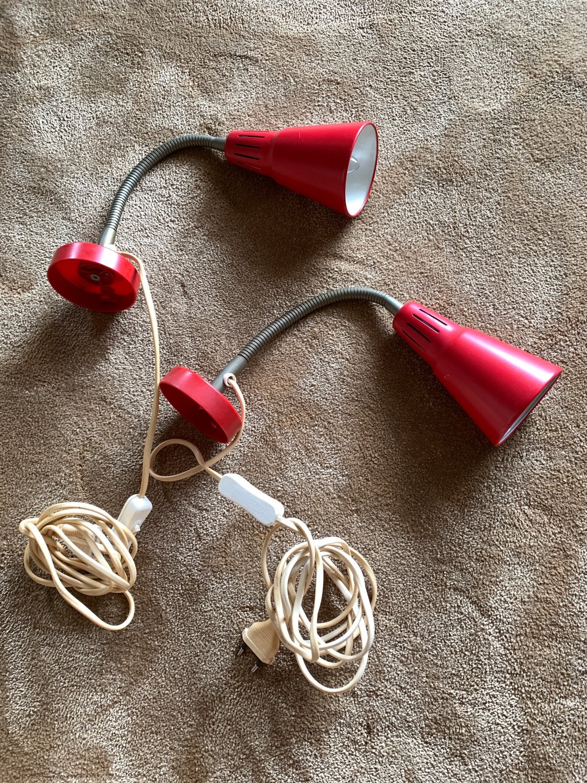 Twee vintage Ikea “Kvart” bedlampjes, Ophalen of Verzenden, Gebruikt, Metaal, Vintage