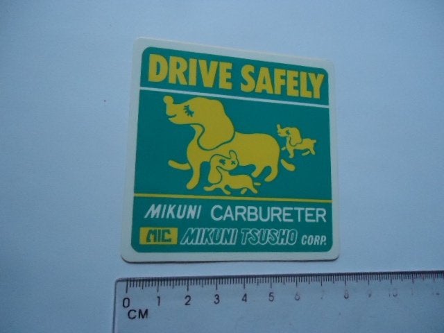 sticker oud Mikuni teckel tekkel retro plastic motor japan, Verzenden, Zo goed als nieuw, Bedrijf of Vereniging