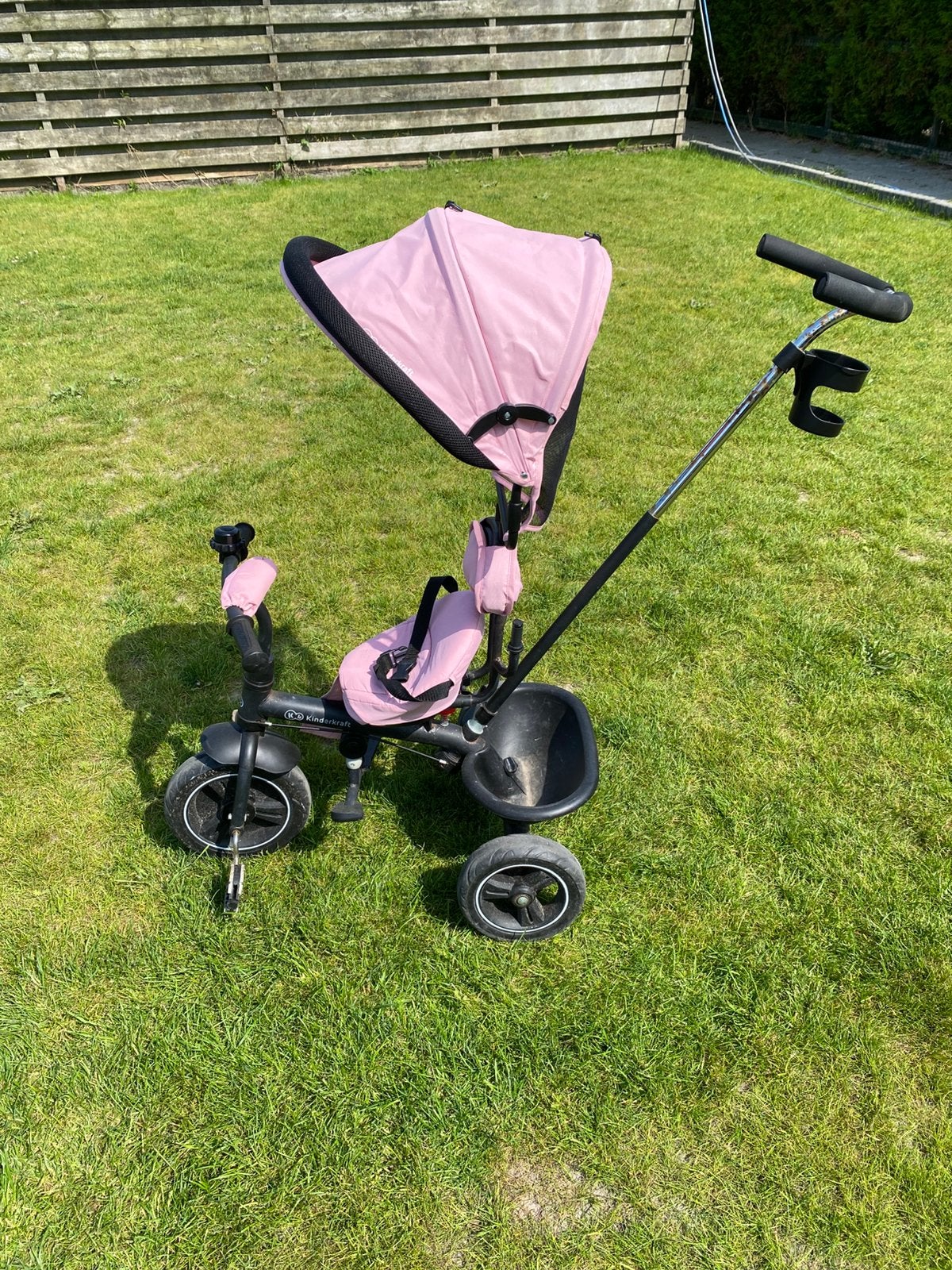 3 in 1 driewieler met duwstang, Ophalen of Verzenden, Zo goed als nieuw, Duwstang