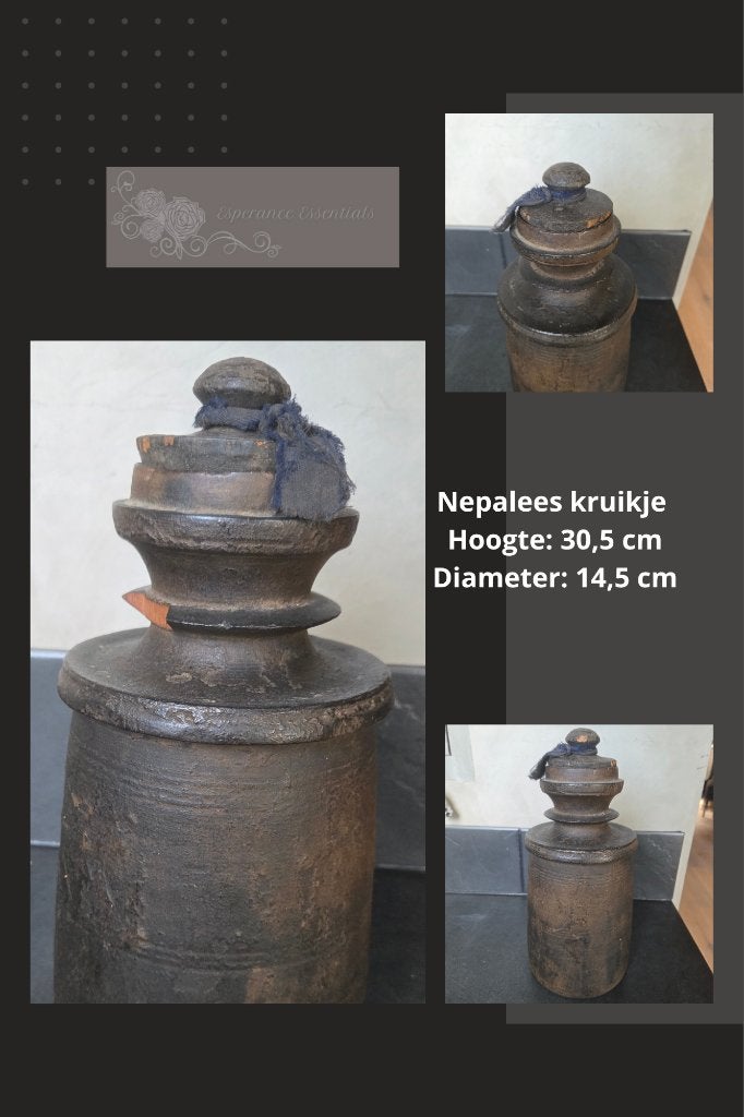 Houten Nepalese kruikje, Huis en Inrichting, Ophalen of Verzenden, Zo goed als nieuw, Bruin, Hout