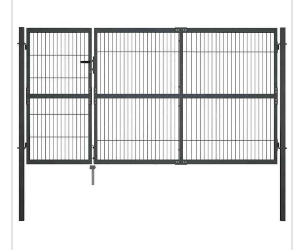 Tuinpoort 350x140 cm antraciet, Tuin en Terras, Ophalen, Met poort, Gebruikt, Overige typen