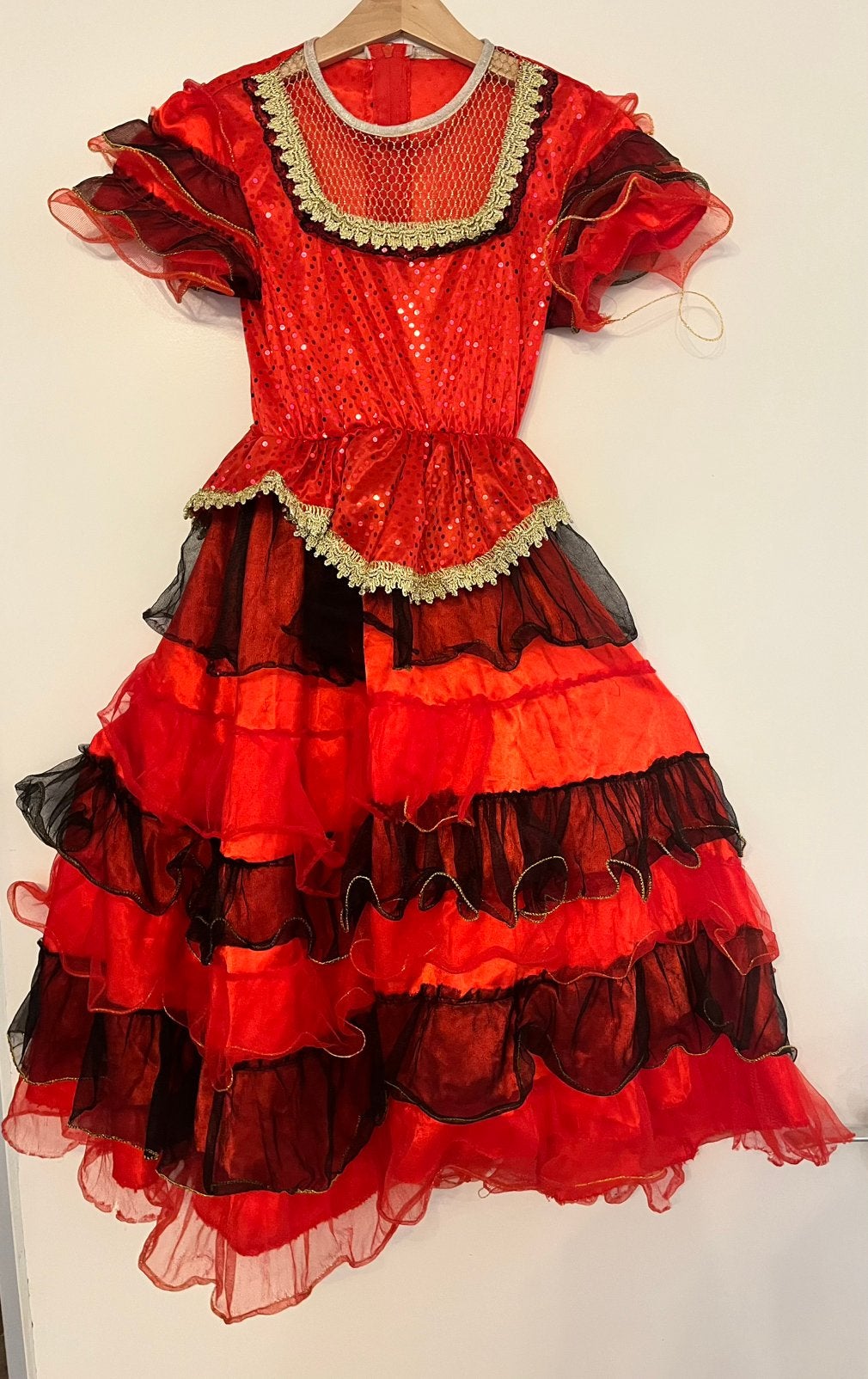 Flamenco jurk   maat 140, Kinderen en Baby's, Carnavalskleding en Verkleedspullen, Ophalen of Verzenden, 134 t/m 140, Meisje