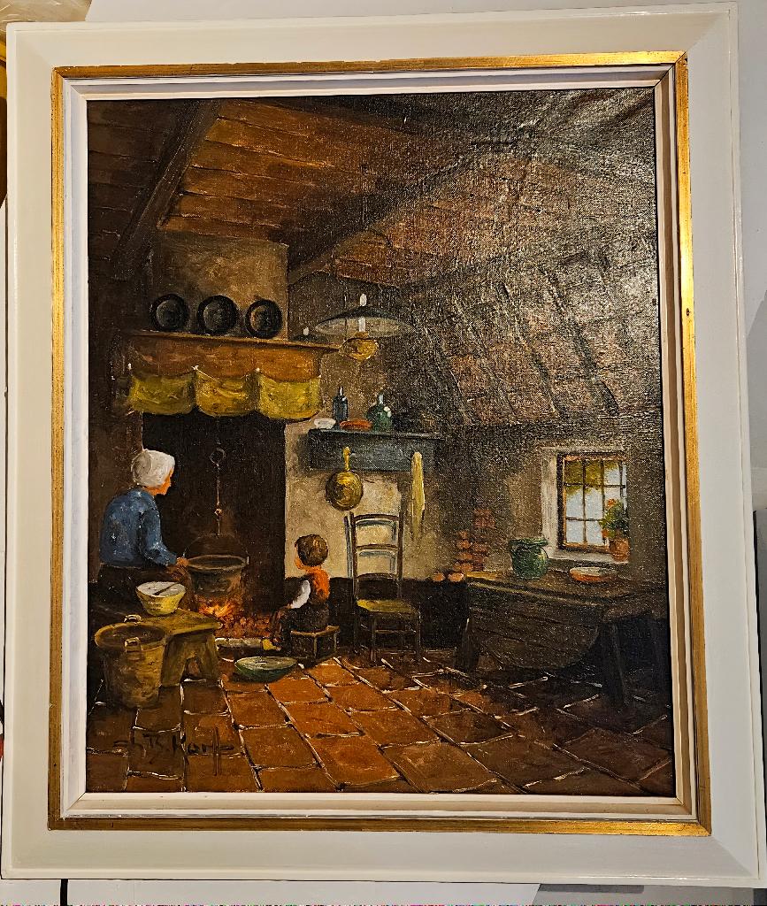 Schilderij Boereninterieur, Ophalen