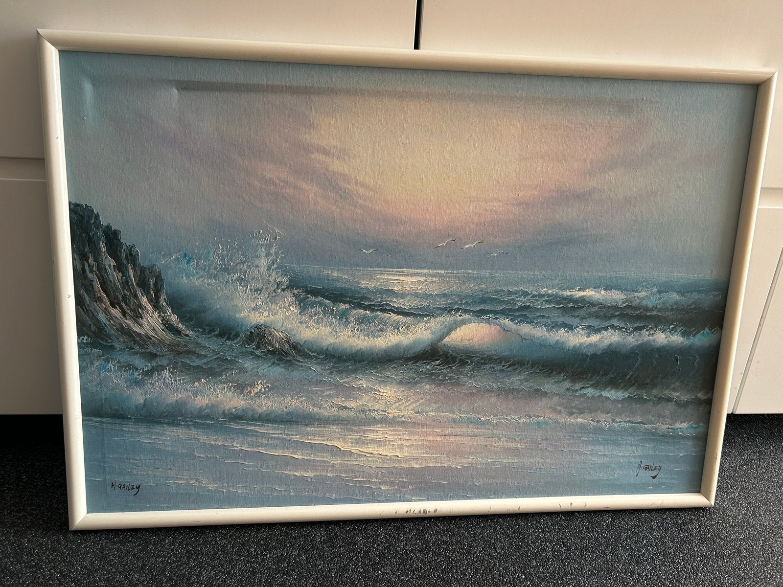 Howard Gailey - Impressionistisch Zeegezicht Olieverf, Antiek en Kunst, Kunst | Schilderijen | Klassiek, Ophalen, Maritiem / water