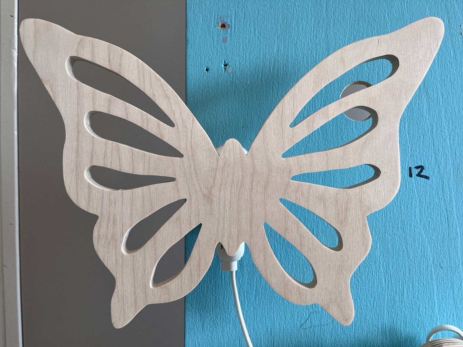 Houten wandlamp - Vlinder, Bruin, E14 (klein), Nieuw, Ophalen of Verzenden