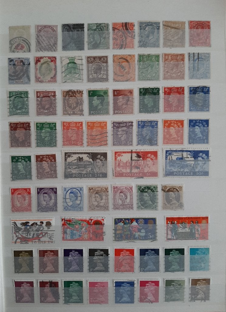 5 Kaarten Oude Klassieke Postzegels Engeland Nr 5 Gestempeld, Ophalen, Gestempeld