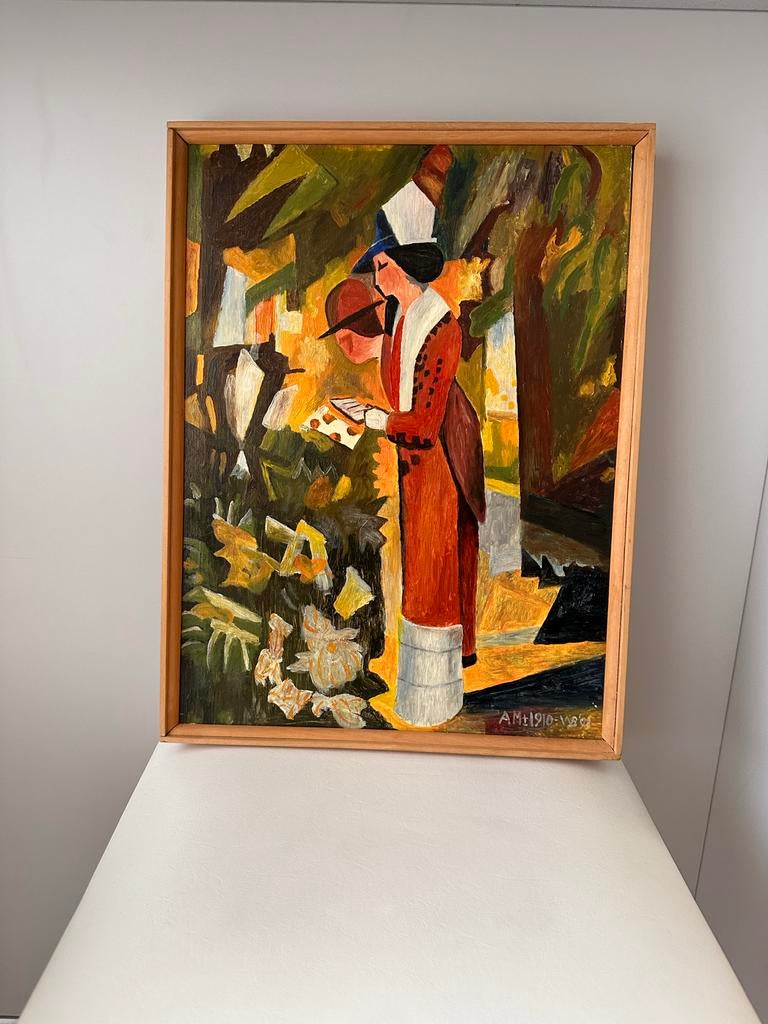 Vintage Expressionistische Reproductie naar August Macke, Ophalen of Verzenden