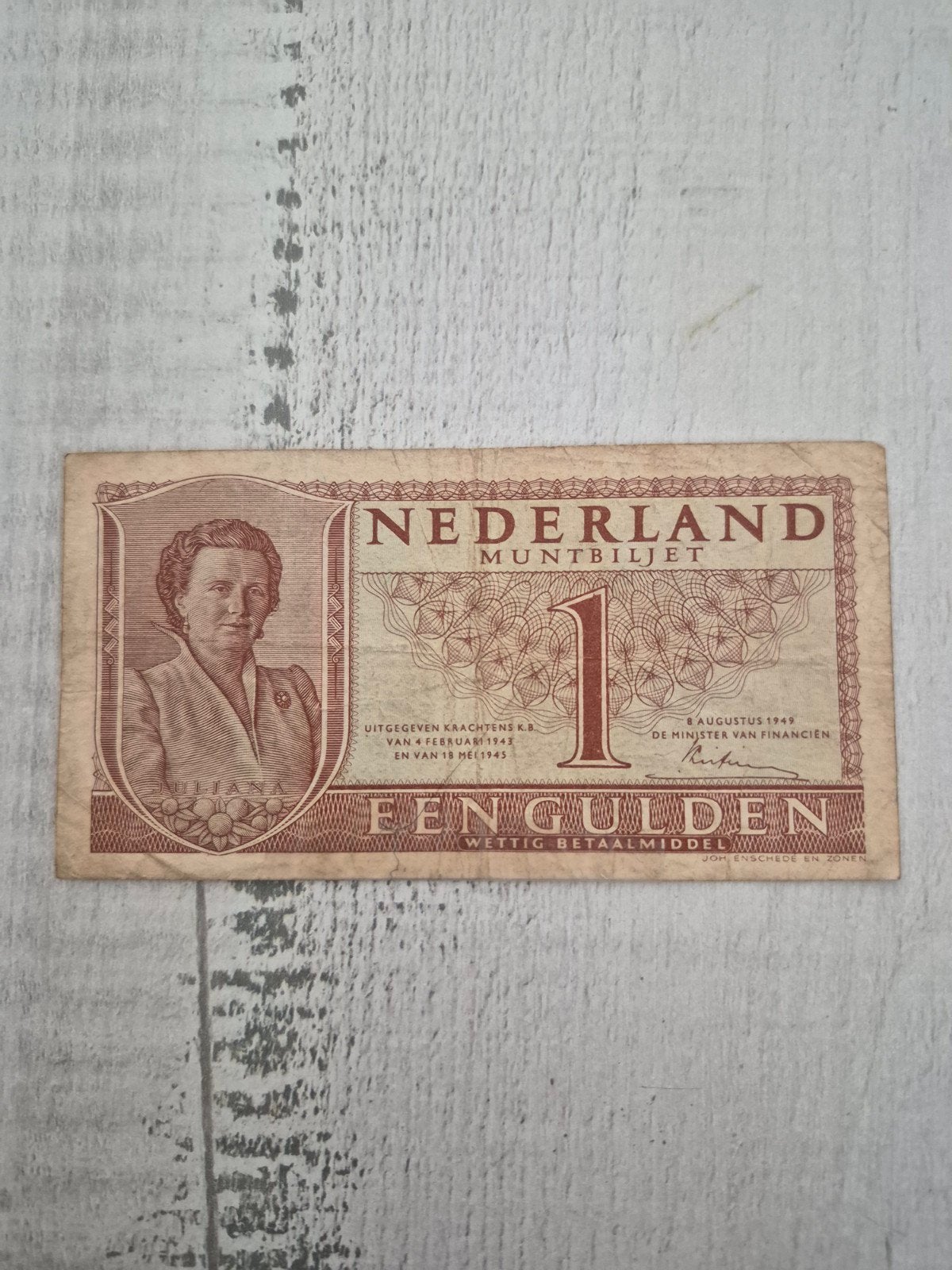 Nederland Muntbiljet 1 Gulden 1949, Ophalen of Verzenden