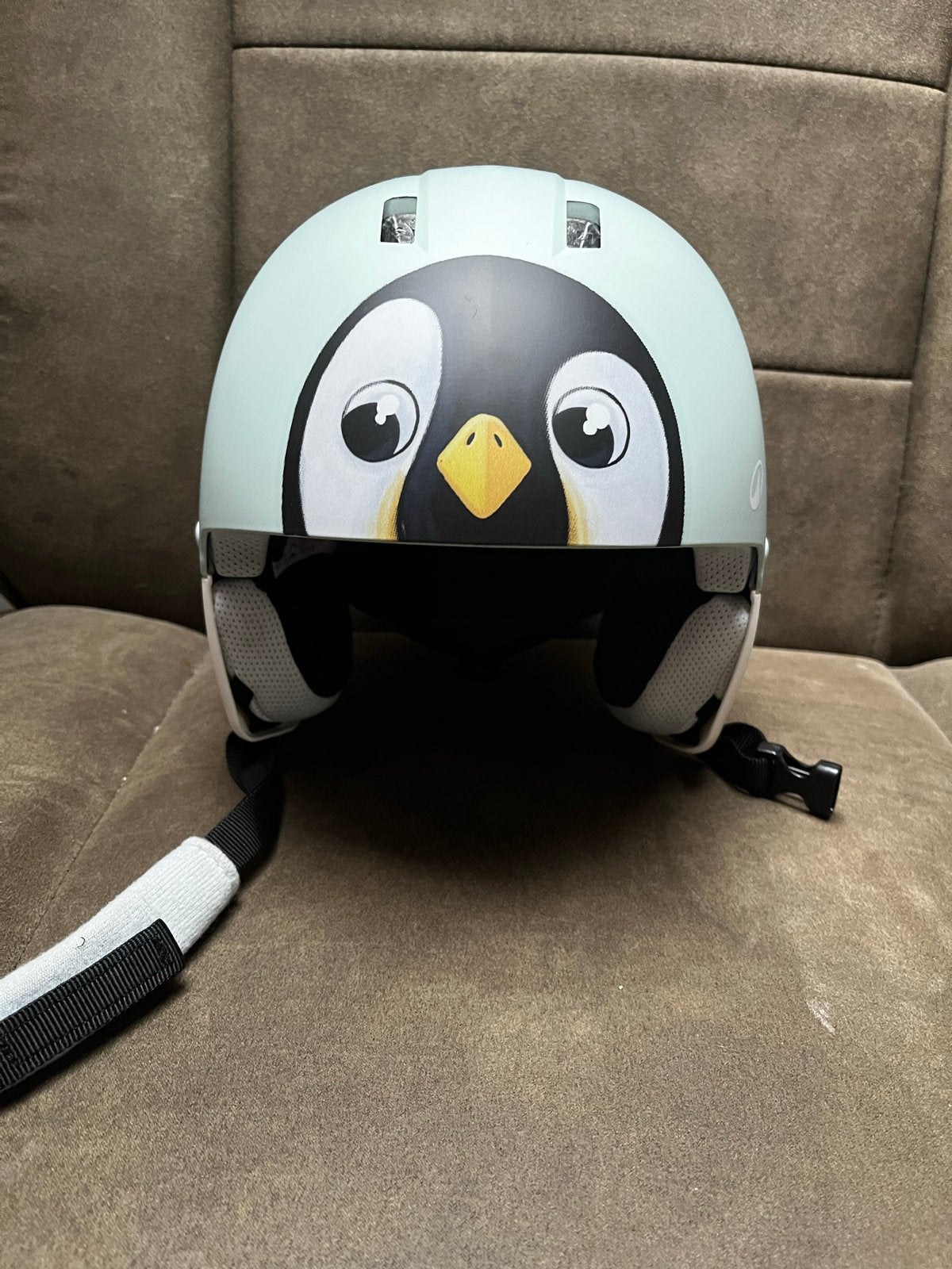 Kinder skihelm met pinguïn design (XS 48-52 cm), Overige merken, Overige typen, Ophalen of Verzenden, Zo goed als nieuw