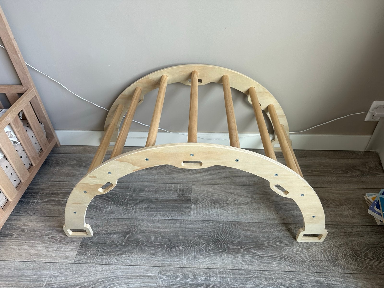 Houten Montessori Klimboog / Schommel met Kussen, Ophalen, Zo goed als nieuw, Overige typen