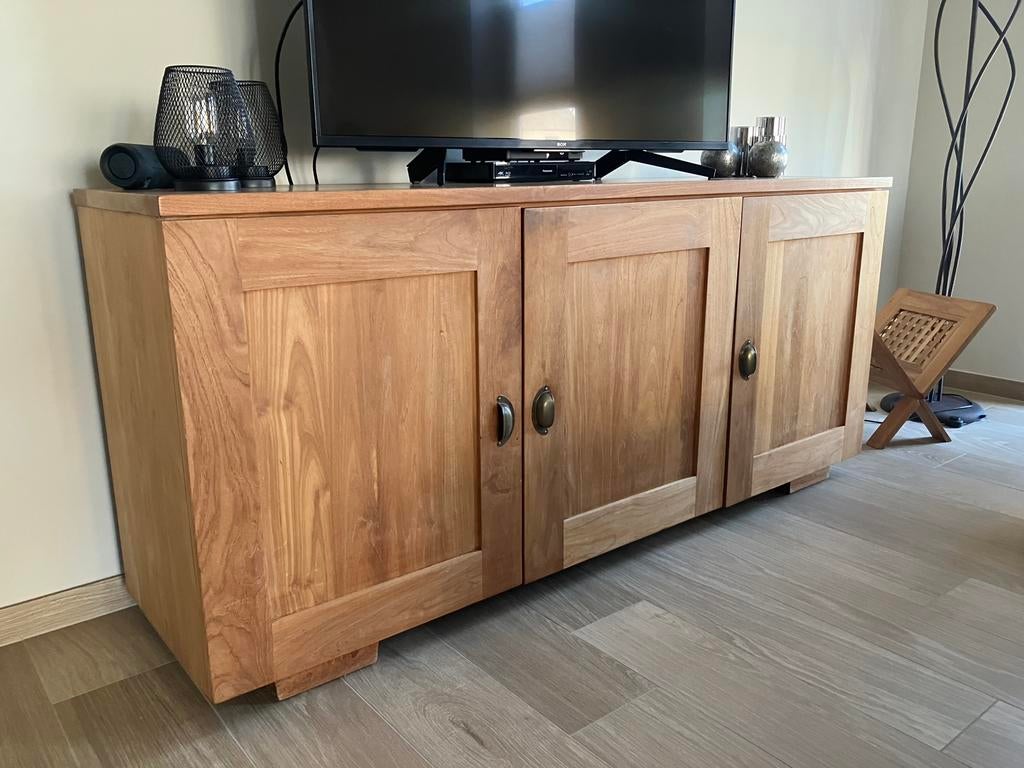 Teakhouten inboedel en lederen stoelen. Izgst !!!, Huis en Inrichting, Ophalen
