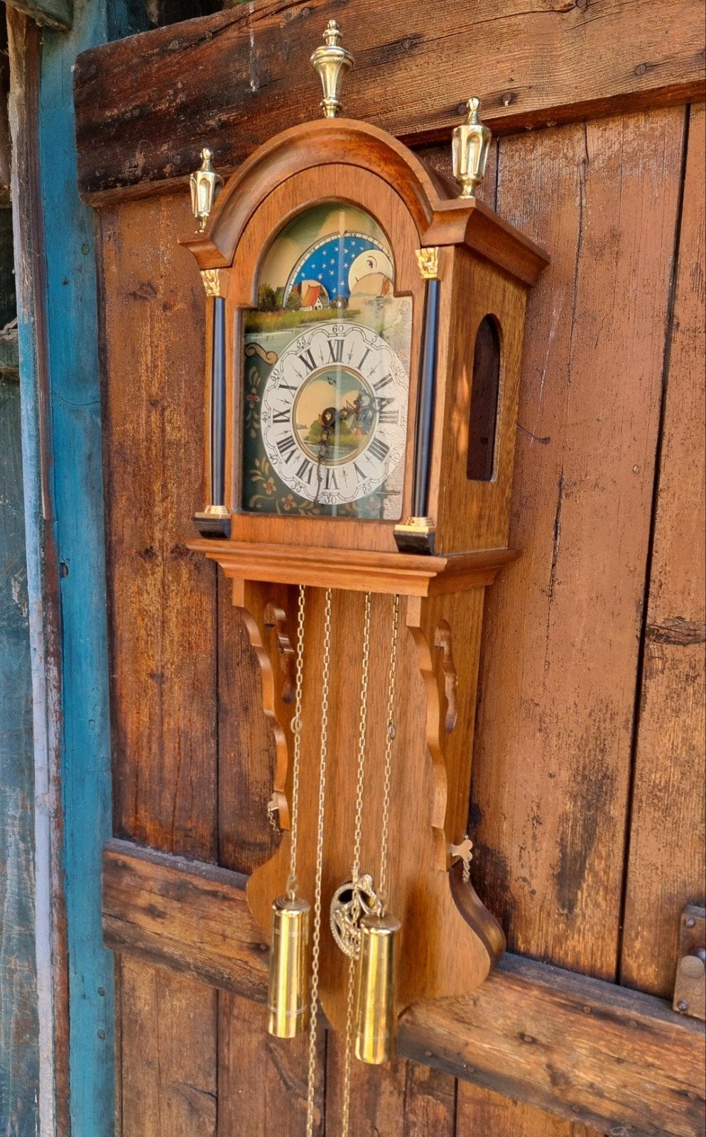 Vintage Friese Stoelklok met Maanfase – SBS Feinmechanik, Ophalen