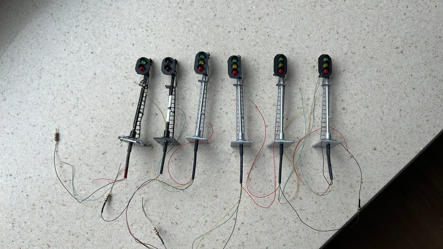 6 stuks Led modelspoorseinen ho.zie omschrijving, Overige merken, Gelijkstroom, Overige typen, Ophalen of Verzenden