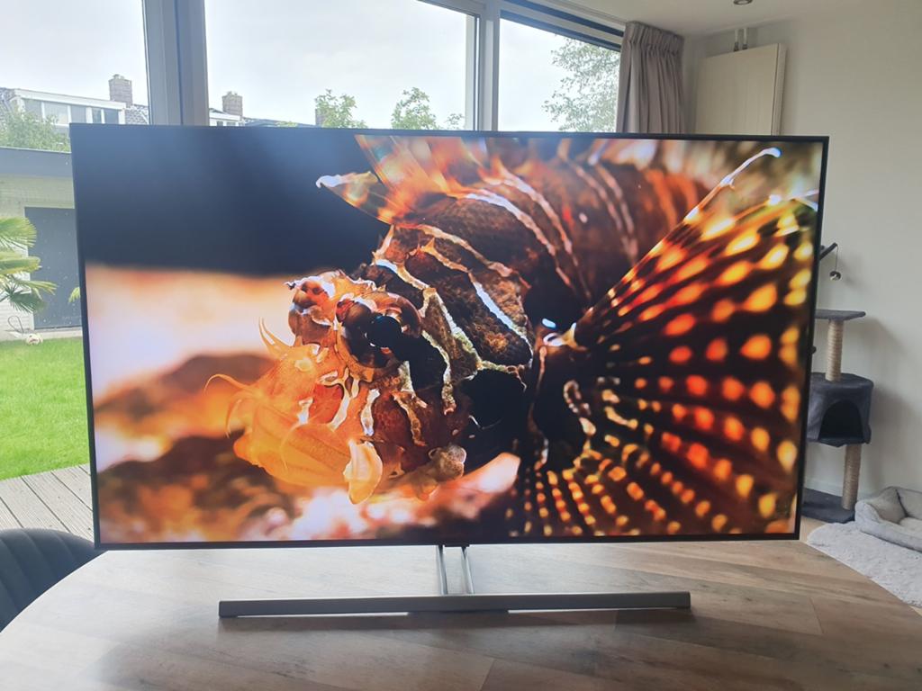 SAMSUNG QLED 55 INCH SMART ULTRA HD 4K TV Z.G.A.N., Ophalen, QLED, Zo goed als nieuw, 100 Hz