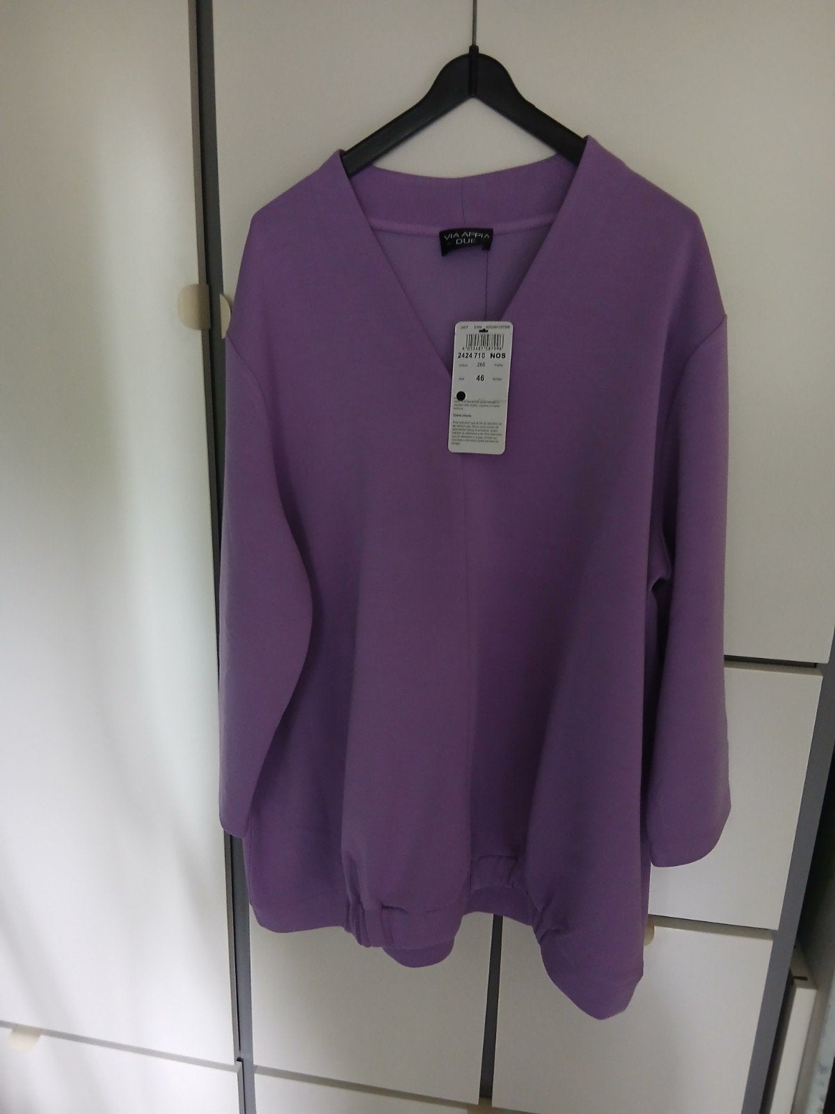 Via Appia Due paarse tuniek/blouse, maat 46, Blouse of Tuniek, Paars, Nieuw, Ophalen of Verzenden