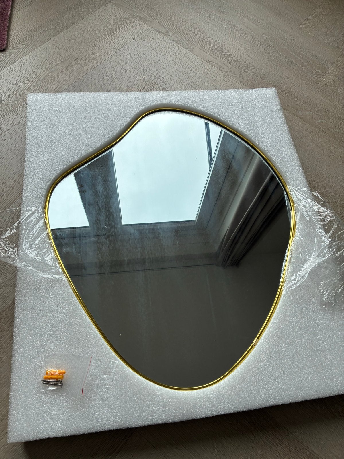VidaXL Wandspiegel Goud 60x50 cm - Nieuw in Doos, Ophalen, Minder dan 50 cm, Nieuw, Minder dan 100 cm