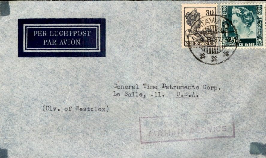 Nederlands Indië - USA - 1937, Ophalen of Verzenden, Envelop